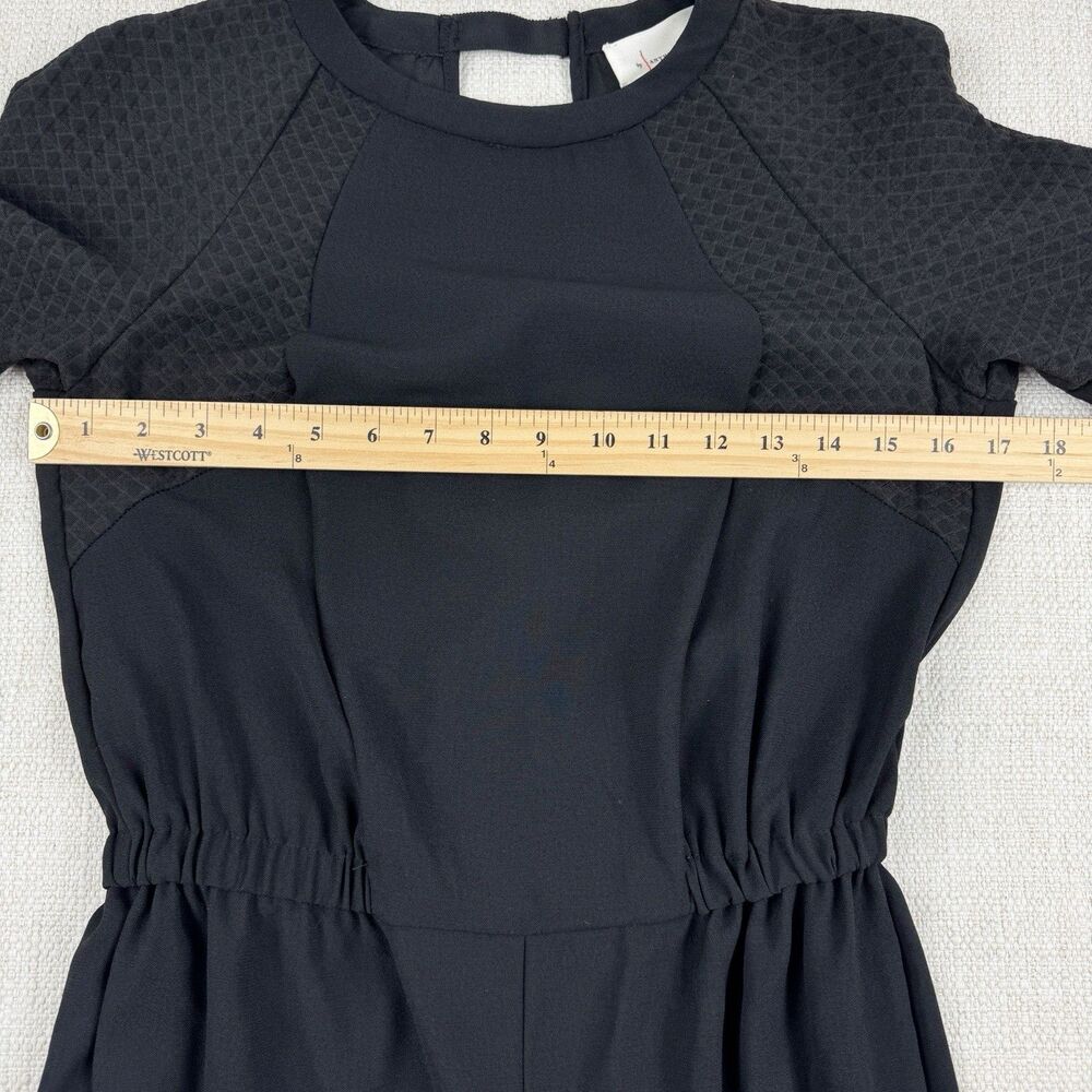 by Anthropologie Allegory Women's Black Short Sleeve Textured Jumpsuit - Picture 13 of 16
